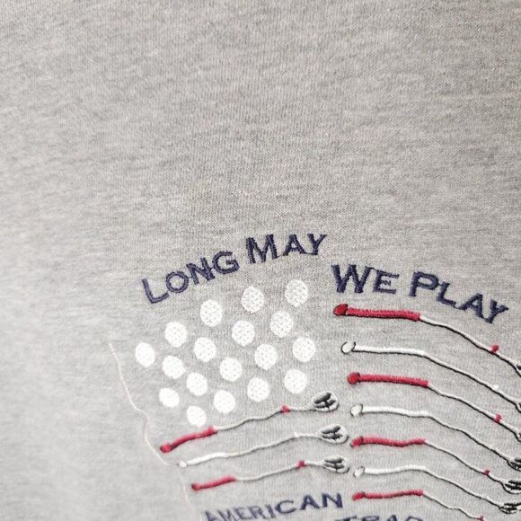 Vintage Golf Sweatshirt Mens Size 2XL 90s Gray Long May We Play American - Picture 3 of 6